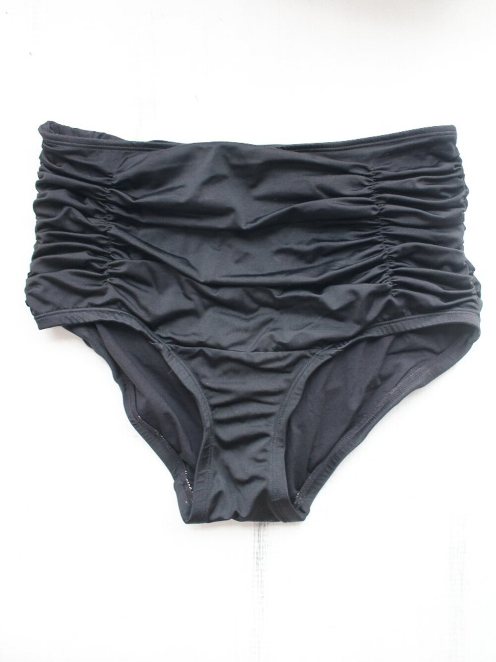 Anthropologie x Rachel Pally Black Ruched Bikini Bottom Size Medium